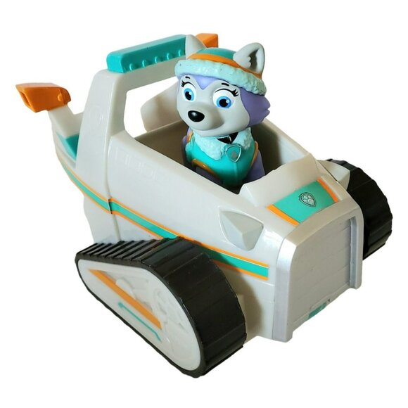 Paw Patrol EVEREST & Snow Plow Snowmobile Rescue Movable Claw Vehicle Dog Figure - Picture 5 of 14